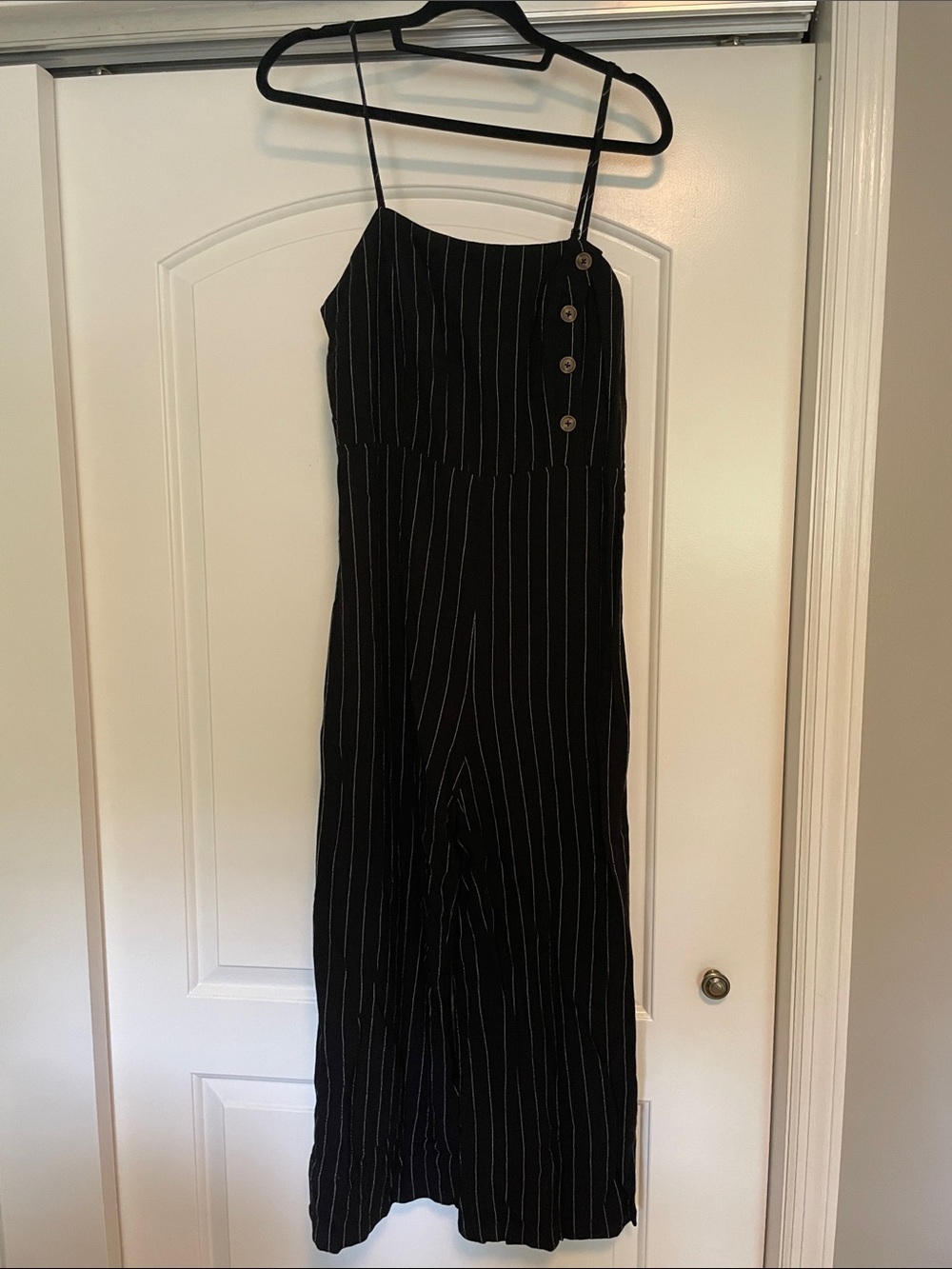NWOT! By Together Black Pinstripe Spaghetti Strap Jumpsuit